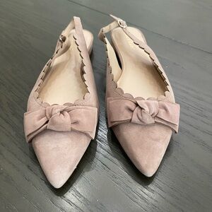 Essex Lane slingback flats Suede color mink never worn original box size 9 1/2.